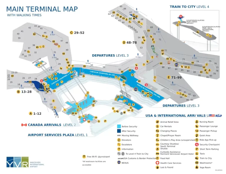 Vancouver Airport Terminal Map