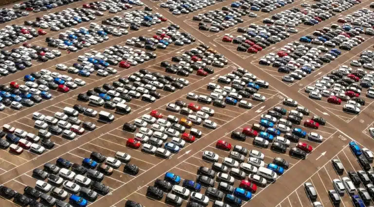 Ariel View of Edmonton Car Rental Lot